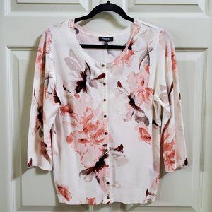 NWT Premise Studio Floral 3/4 Sleeve Cardigan Size Medium